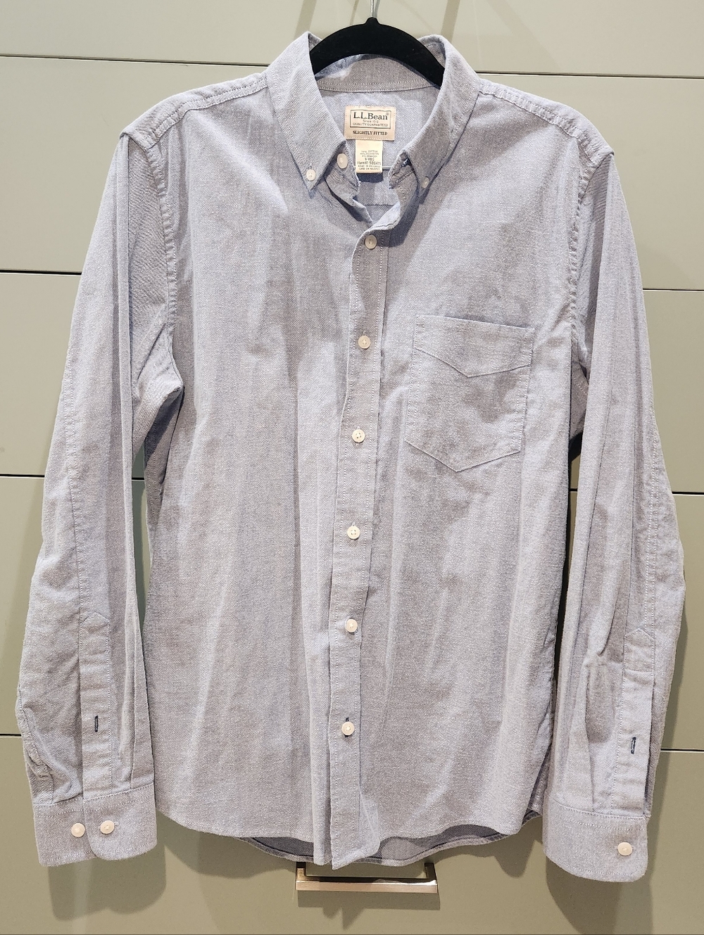 L.L. Bean Men’s Light Blue Oxford Lightly Fitted Button-Down Shirt